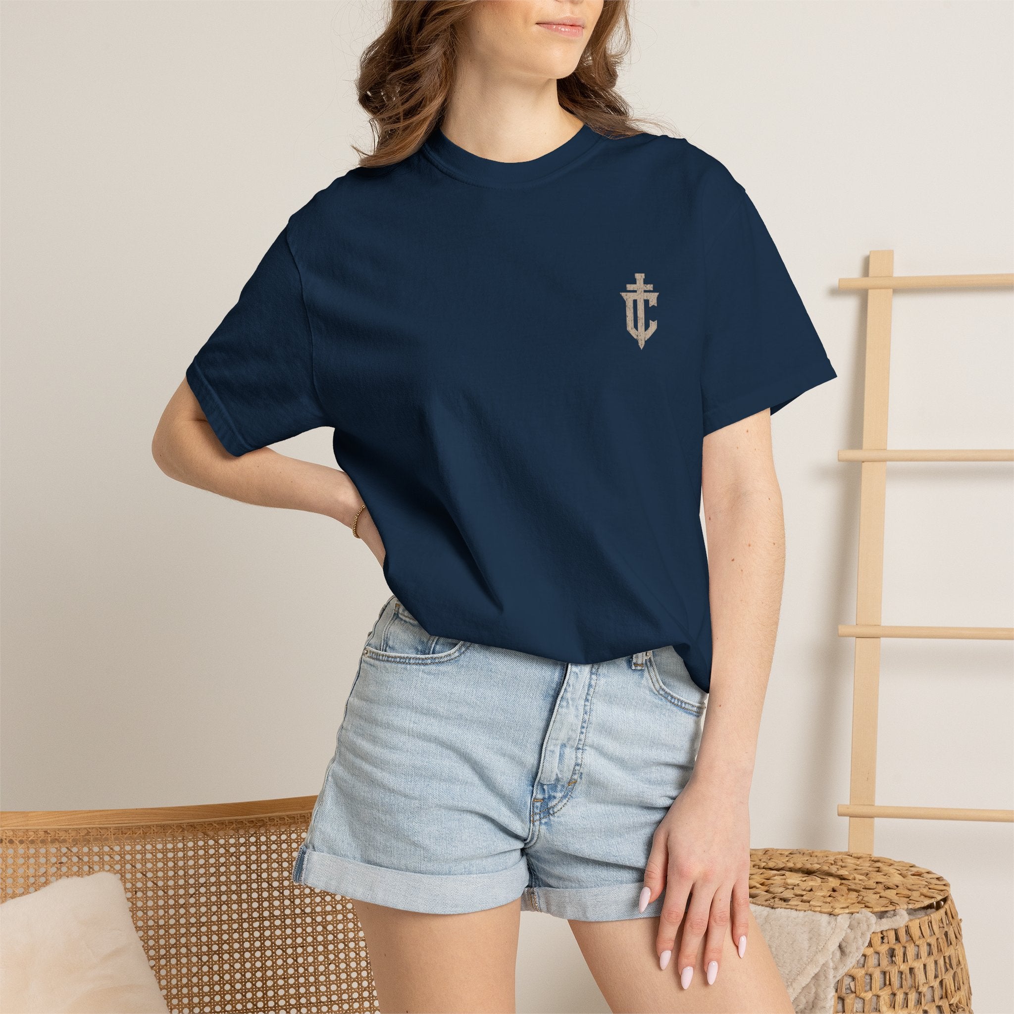 Set Apart Cross T-Shirt | Vintage Romans 12:2 Christian Discipline Tee | Christian Faith Apparel