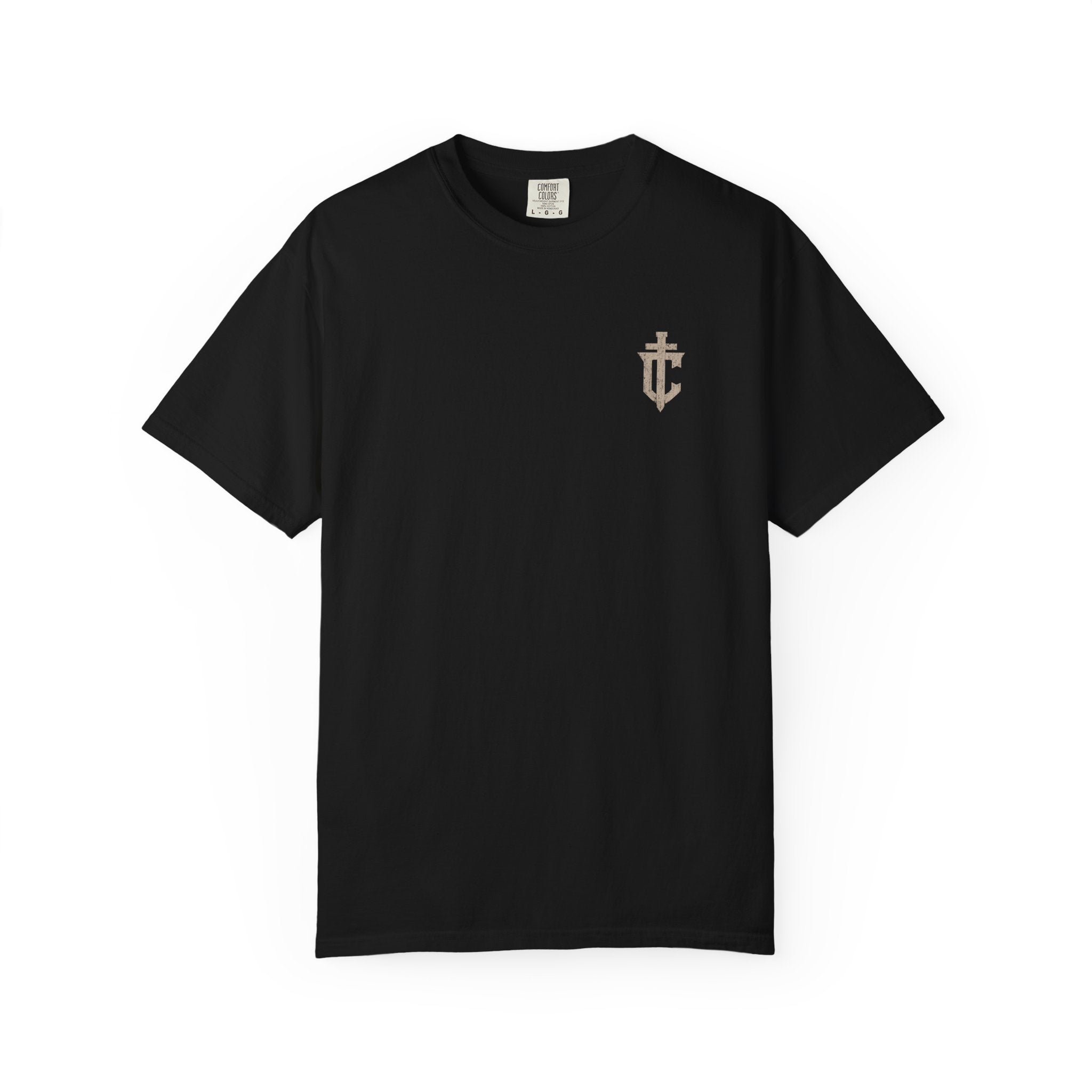 Blessed be the Lord Built for War Streetwear T-Shirt | Psalm 144:1 Christian Army Cross Design