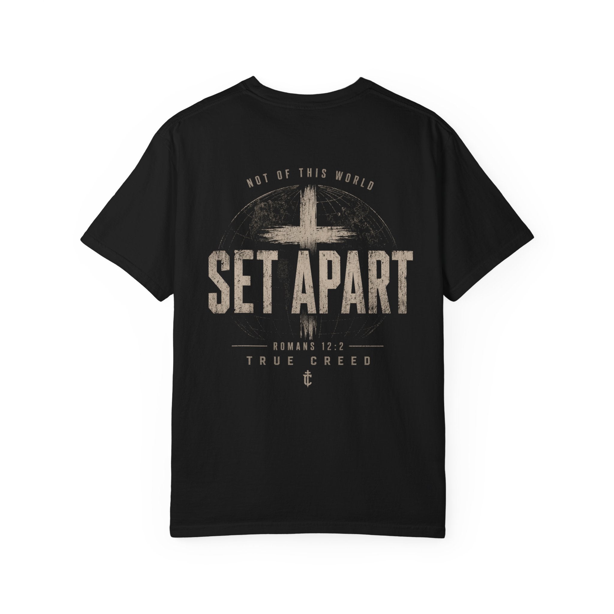 Set Apart Cross T-Shirt | Vintage Romans 12:2 Christian Discipline Tee | Christian Faith Apparel