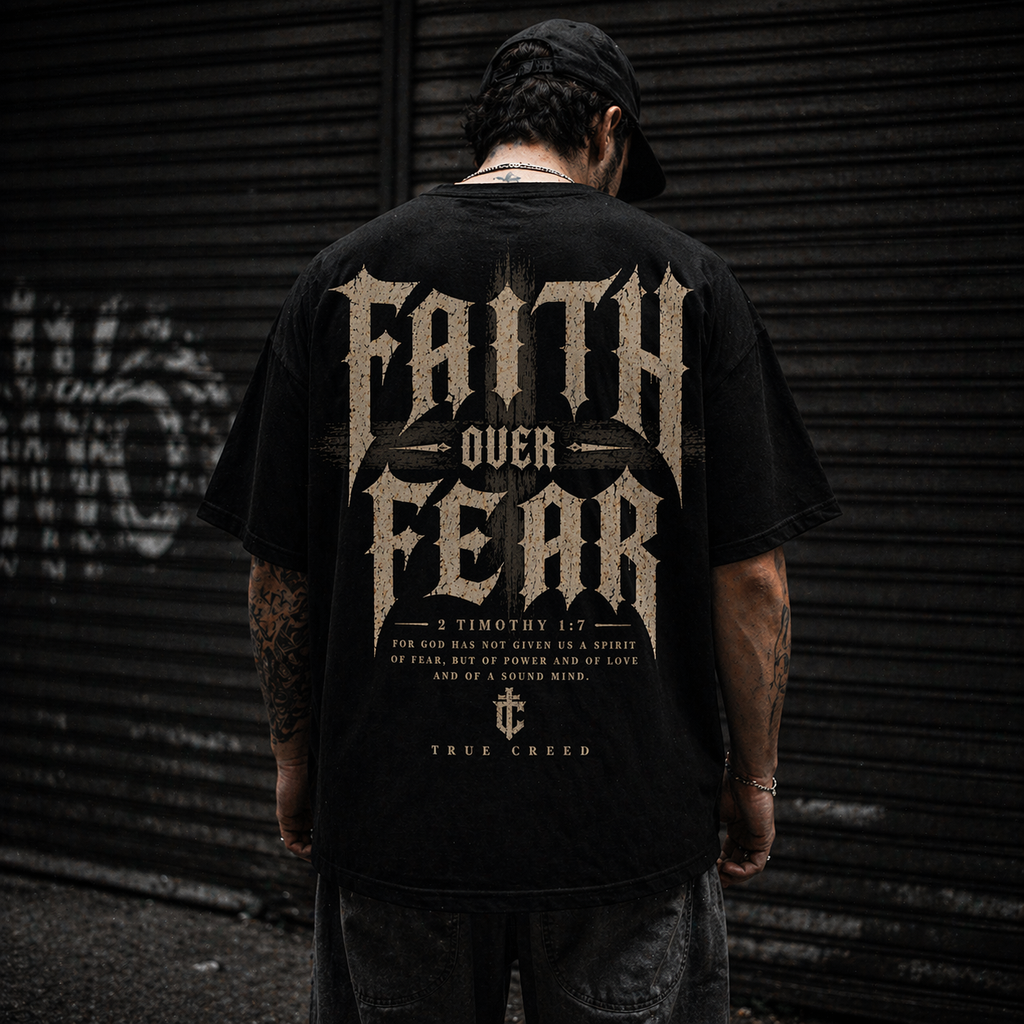 Faith Over Fear Streetwear T-shirt | Christian Scripture Tee