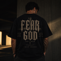 Fear God graphic T-shirt | Christian Cotton StreetWear, distressed cross emblem