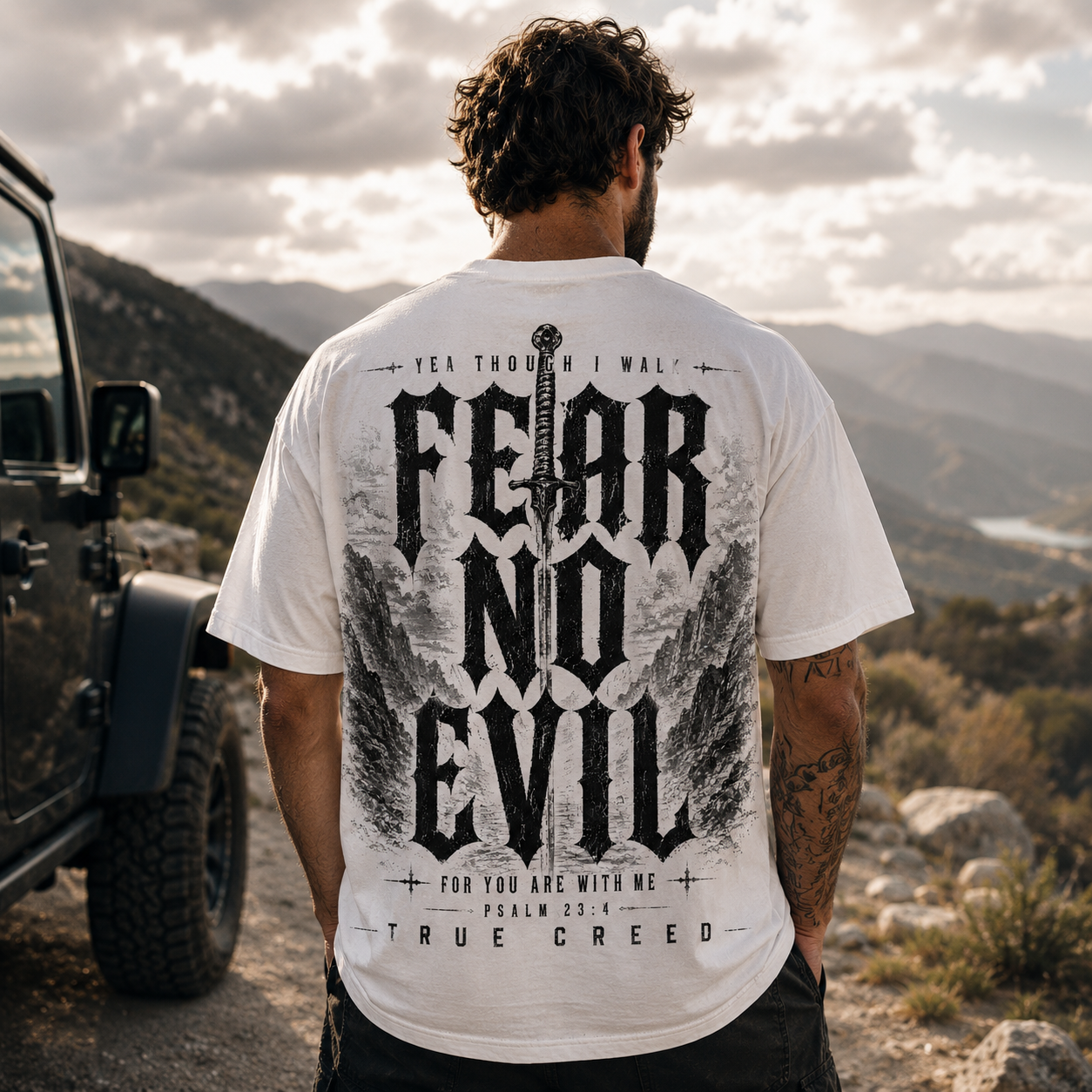 I Will Fear No Evil | Faith Over Fear Christian Streetwear | Comfort Colors Cotton Tee