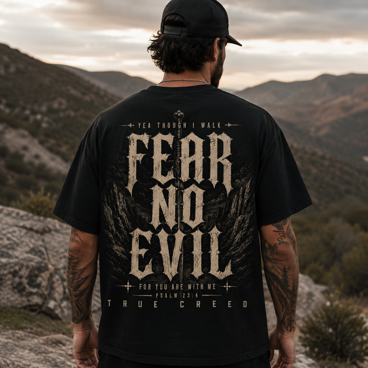 I Will Fear No Evil | Faith Over Fear Christian Streetwear | Comfort Colors Cotton Tee