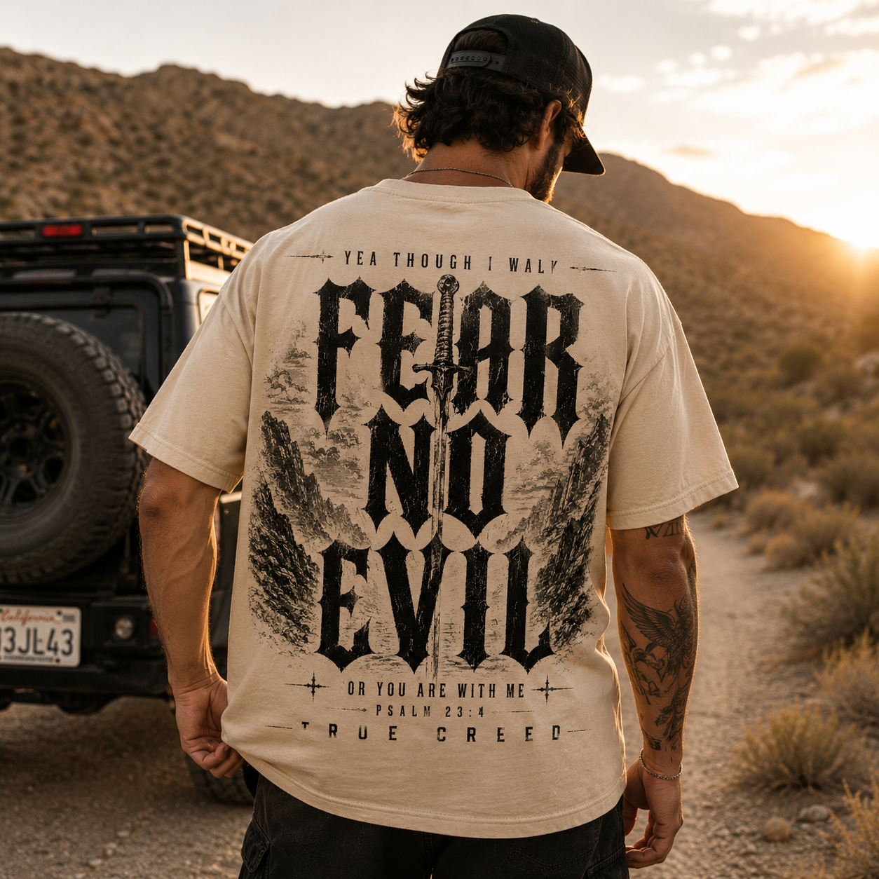 I Will Fear No Evil | Faith Over Fear Christian Streetwear | Comfort Colors Cotton Tee