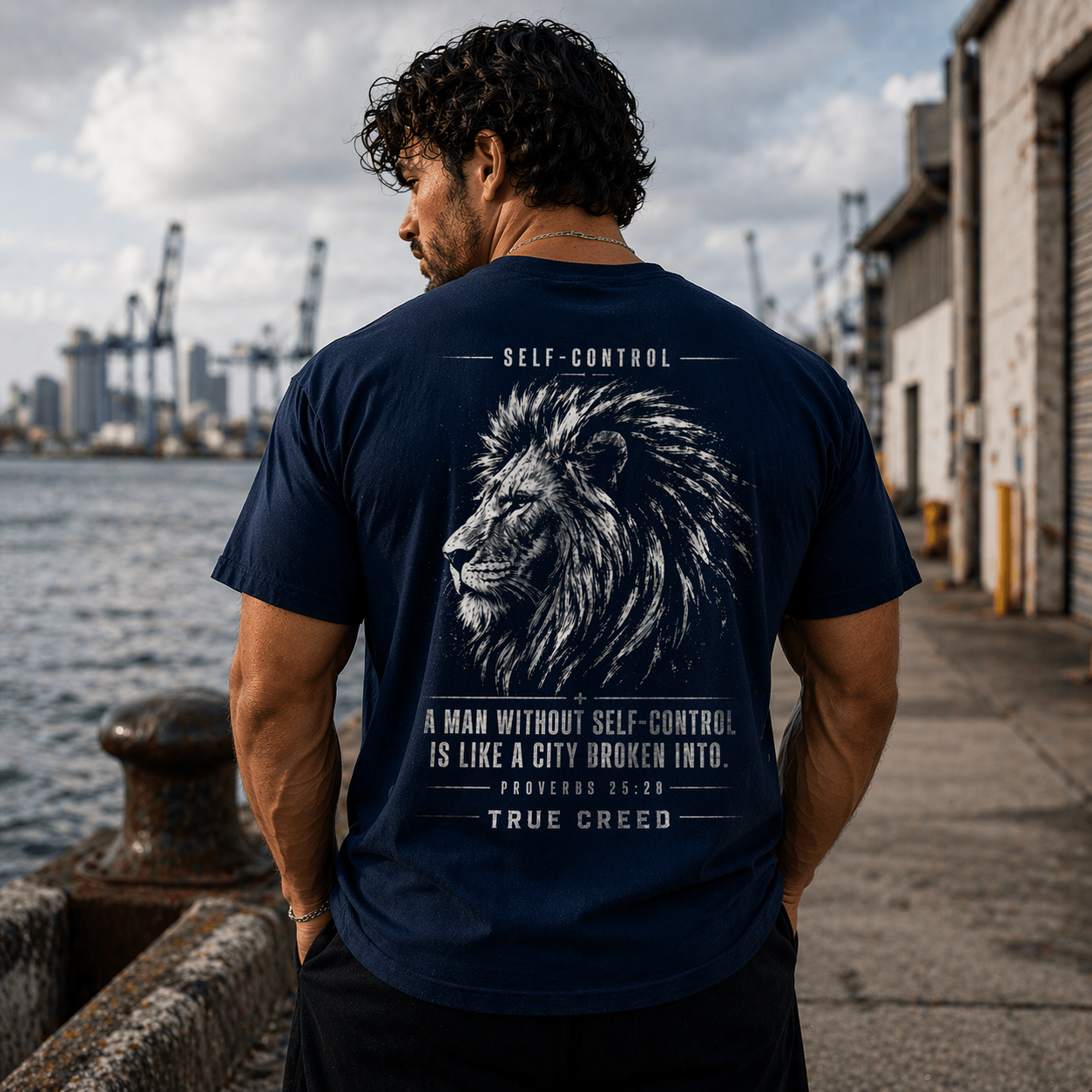 Christian Streetwear Shirt Self Control Lion Tee | Proverbs 25:28 |