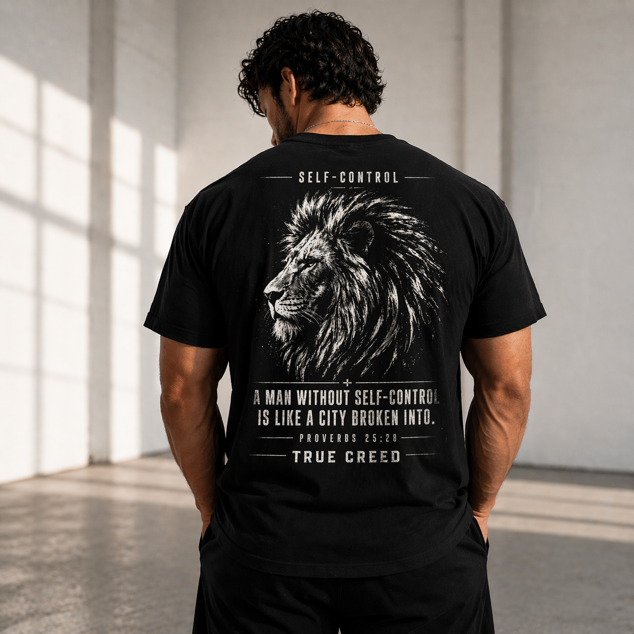 Christian Streetwear Shirt Self Control Lion Tee | Proverbs 25:28 |
