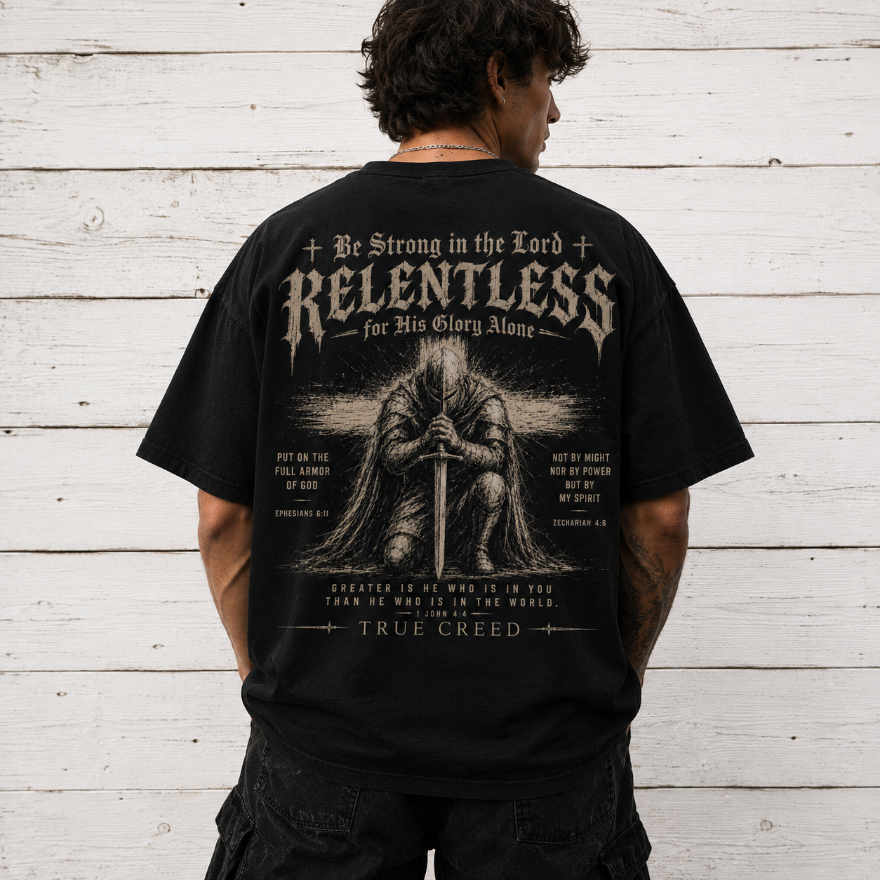 Relentless Faith T-Shirt — "Be Strong in the Lord" Christian Graphic Tee