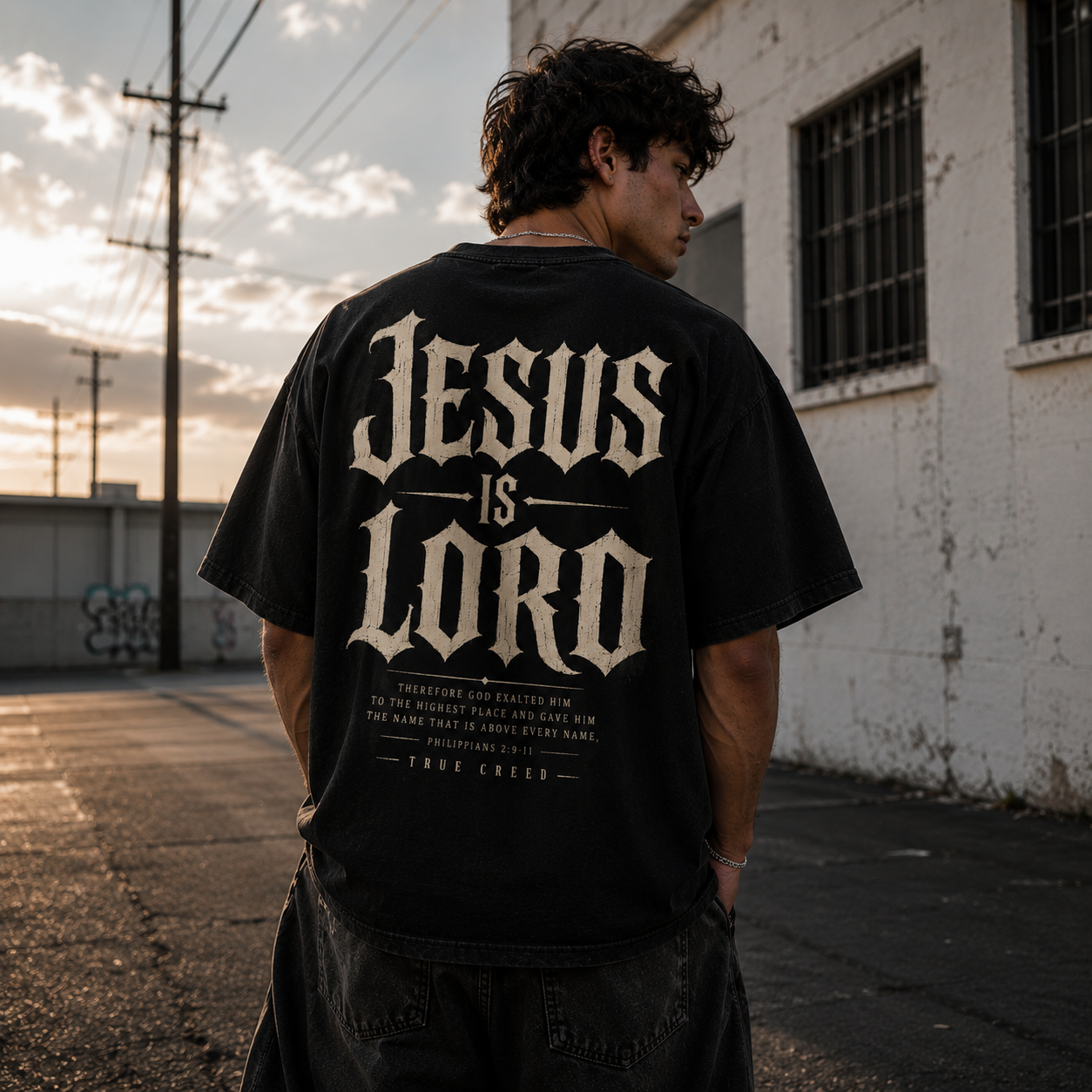 Jesus Is Lord T-shirt | Religious Faith Tee | Christian Streetwear Heavyweight Cotton
