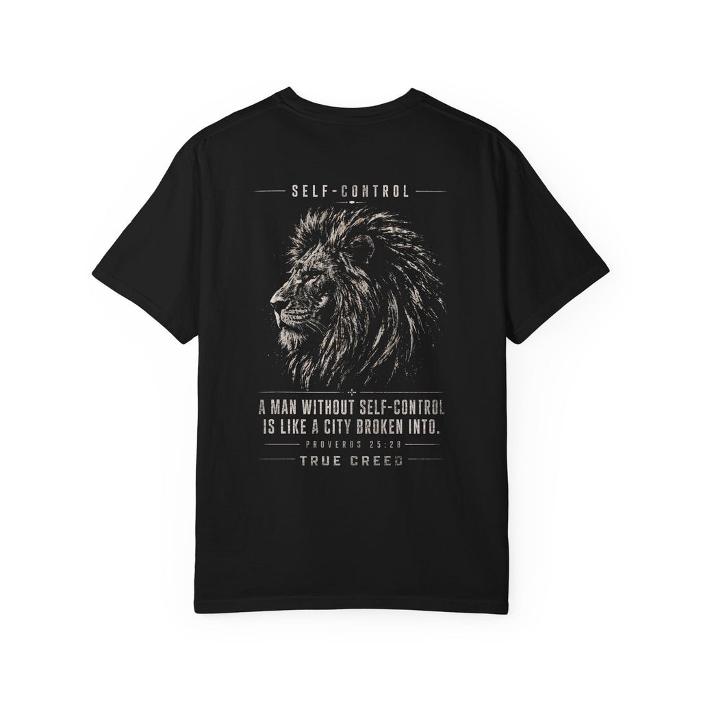 Christian Streetwear Shirt Self Control Lion Tee | Proverbs 25:28 |
