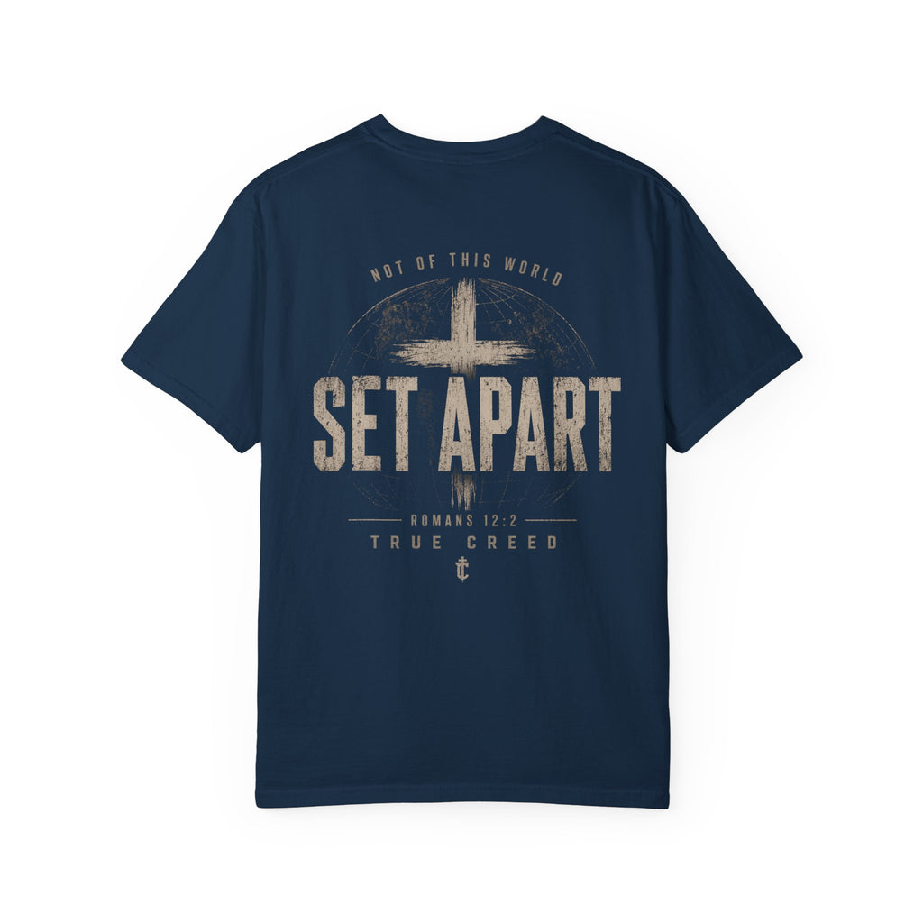 Set Apart Cross T-Shirt | Vintage Romans 12:2 Christian Discipline Tee | Christian Faith Apparel