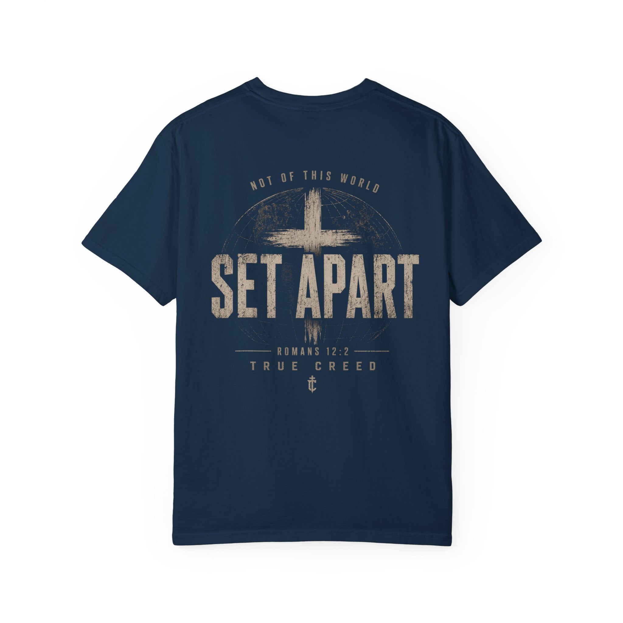 Set Apart Cross T-Shirt | Vintage Romans 12:2 Christian Discipline Tee | Christian Faith Apparel