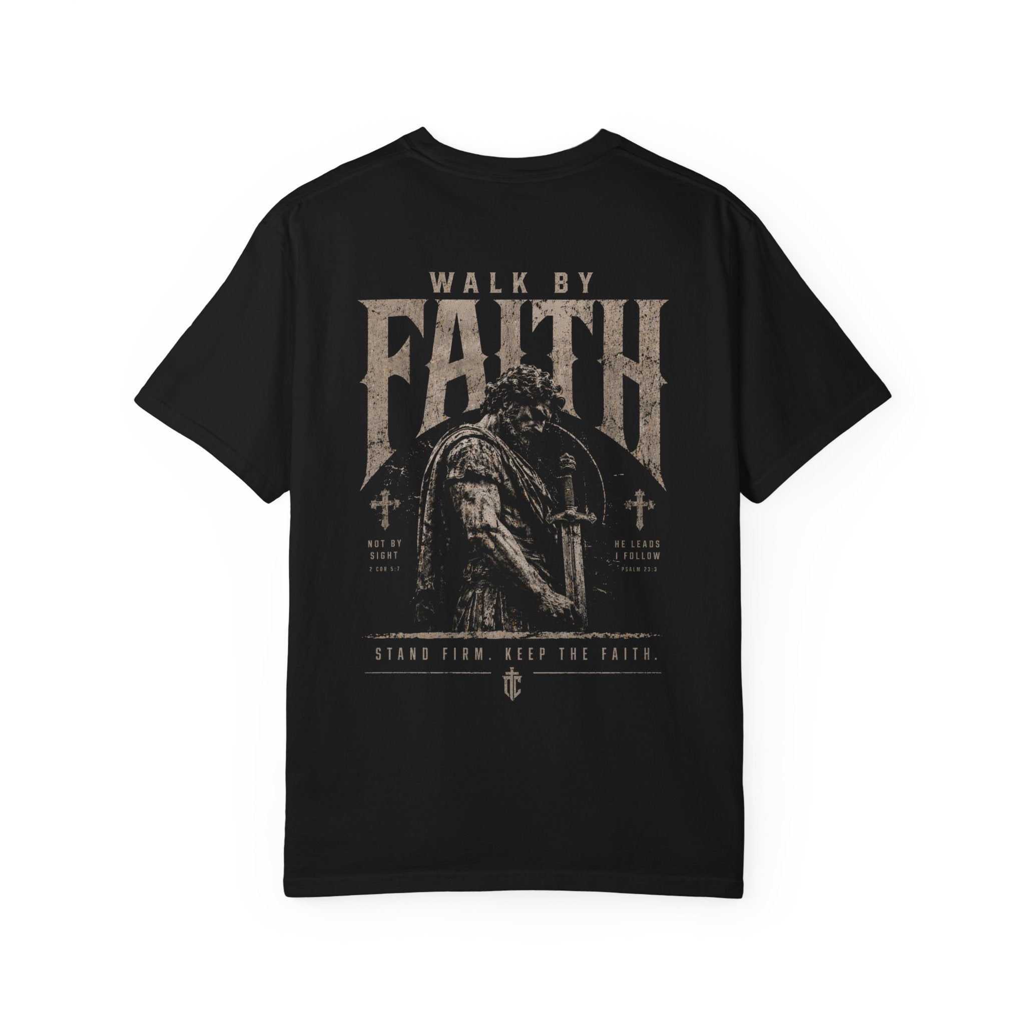 Walk By Faith T-shirt | Prayerful Warrior Graphic, Christian Faith Streetwear Tee