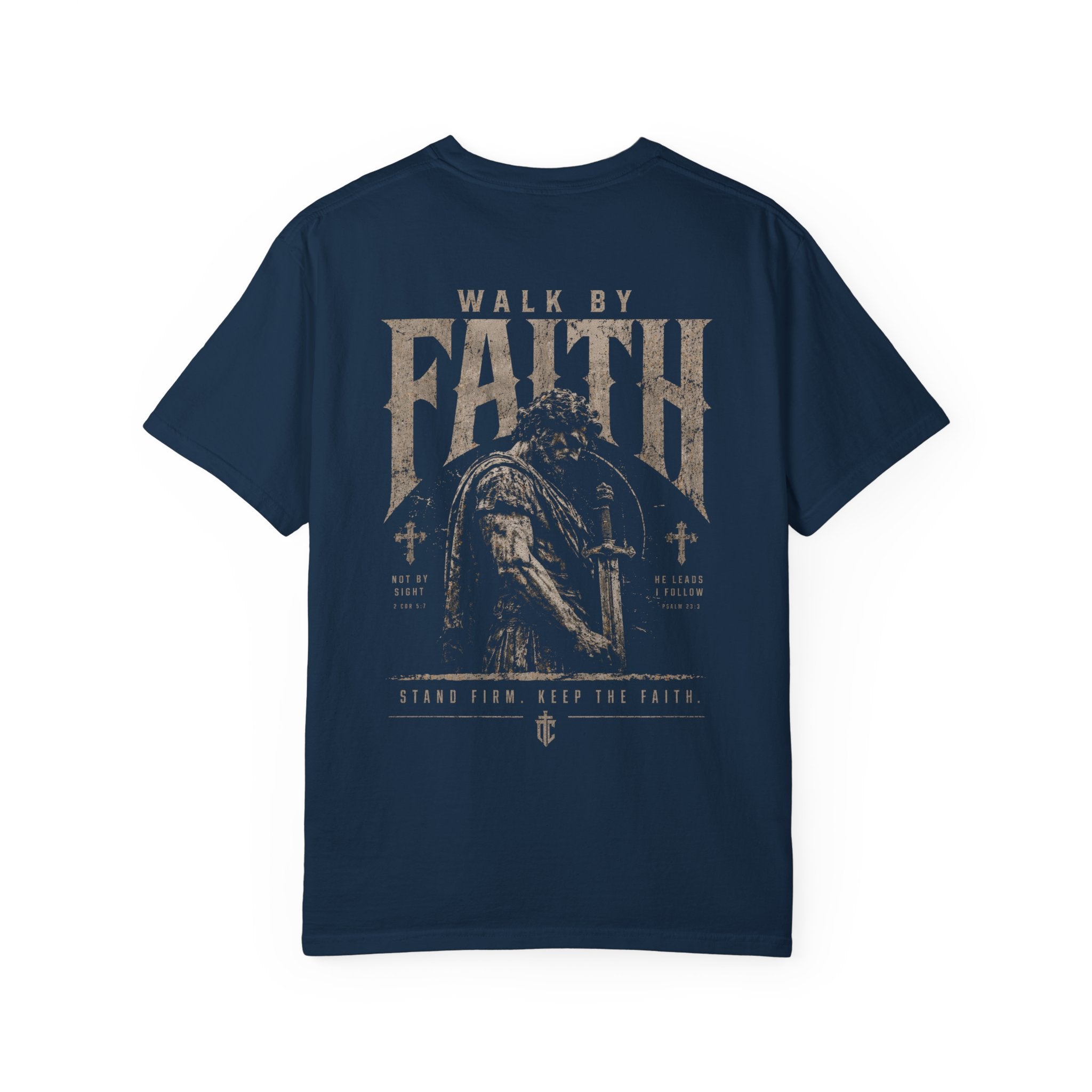 Walk By Faith T-shirt | Prayerful Warrior Graphic, Christian Faith Streetwear Tee