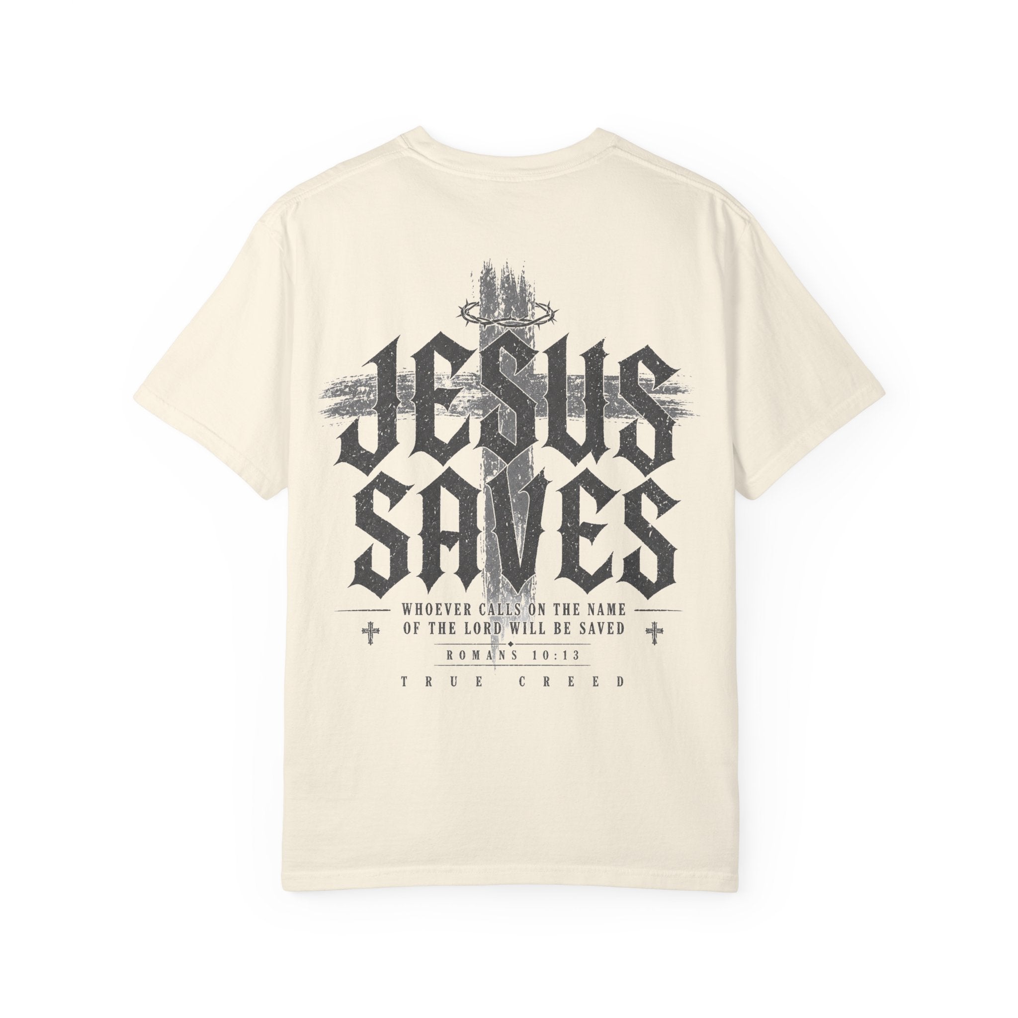 Jesus Saves T-shirt | Religious Cross Typography, Christian Streetwear Tee